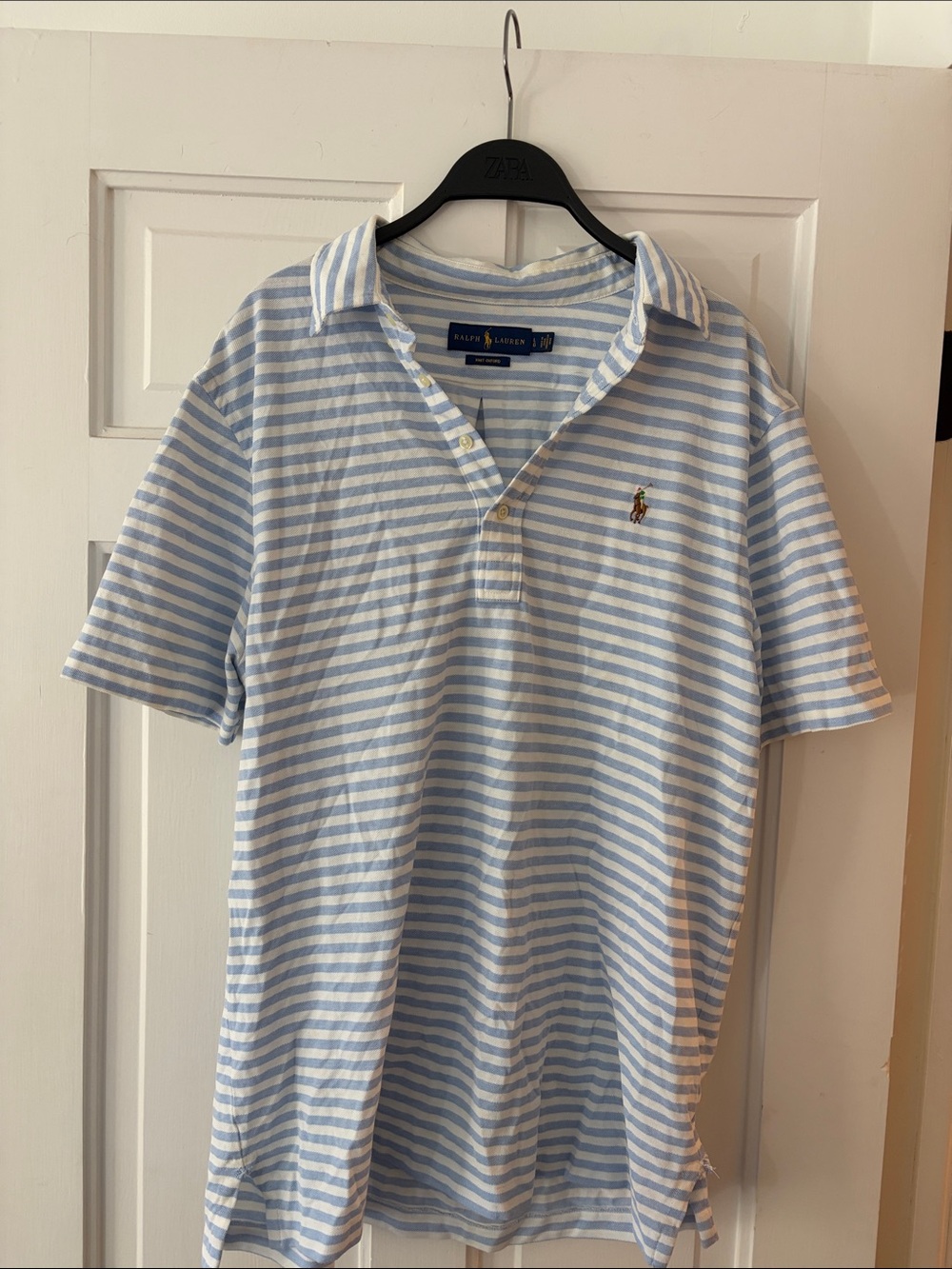 Ralph Lauren Light Blue & White Striped Polo